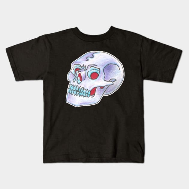 Blue Skull Kids T-Shirt by ACAB